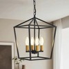 DORESshop 4-Light American Vintage Farmhouse Pendant Light, Black and Gold Birdcage Design, E12 Sockets, Non-Integrated Bulbs - 4 of 4