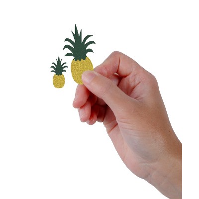 Sparkling Green and Gold Pineapple Party Confetti