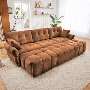 Oversized 110.2" Chenille Modular Sectional Sofa Bed with High-Resilience Cushions and 3 Ottomans, 6-Piece Free combination Sofa - 1 of 4