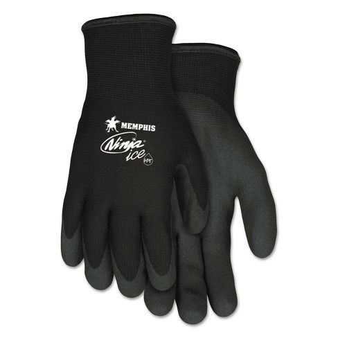 Grease Monkey L Latex Honeycomb Black/gray Dipped Gloves : Target