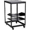 Open Frame Server Rack with Casters, 2 Shelves & Adjustable Height for Network and A/V Equipment - 2 of 4