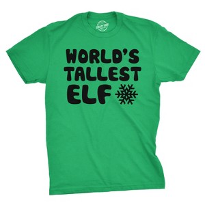 World's Tallest Elf T Shirt Funny Sarcastic Christmas Tee For Holiday Party - Crazy Dog Men's T Shirt - 1 of 4