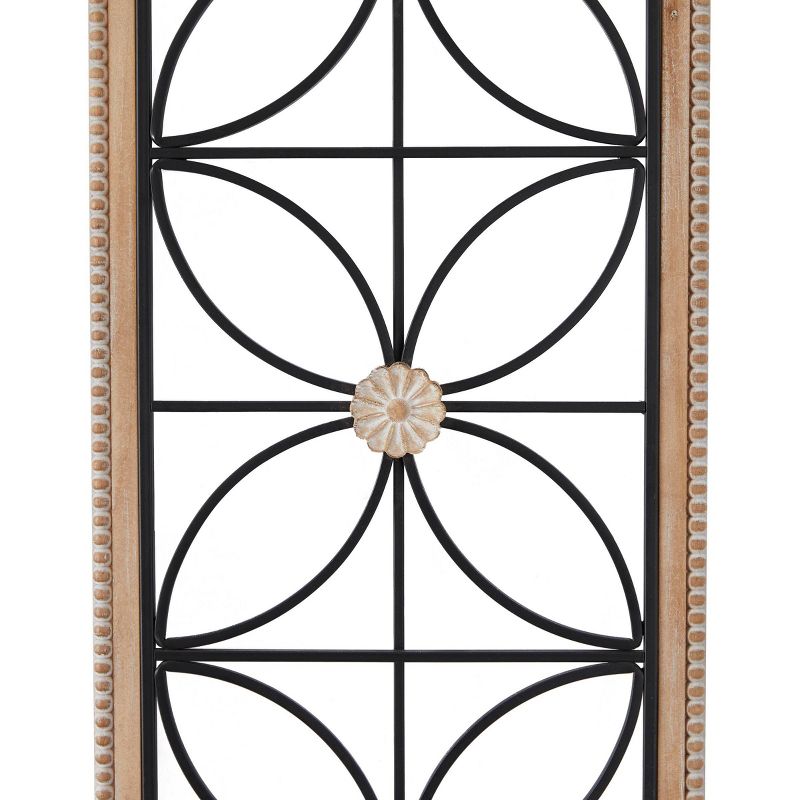 Metal Floral Wall Decor with Brown Frame Black - Olivia &#38; May, 2 of 6