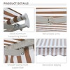 Vynxaria Retractable Awning - 10' x 8' Patio Sunshade with Manual Crank Handle - Beige Stripes - 4 of 4