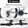 NAYSAYE Bicycles 26 Inch Mountain Bike 21 Speeds Front Suspension Carbon Steel Frame for Off Road, Purple, 69"*27"*39" - 3 of 4