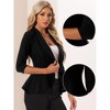 Allegra K Women's Draped Collar 3/4 Sleeve Ruffle Hem Work Office Open Front Blazer - 2 of 4