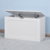 ORRD White Lift Top Entryway Storage Cabinet with 2 Safety Hinge, Wooden Toy Box - 4 of 4