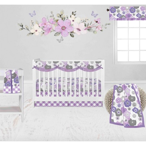 Purple store crib set