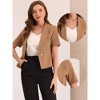 Allegra K Women's Regular Fit Shawl Collar Open Front Short Sleeve Work Office Suit Blazer - 2 of 4
