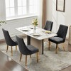 Lyngins Set of 2 Velvet High-Back Dining Chairs, Premium Rayon Cloth Flocking Kitchen Chairs, Upholstered Armless Chairs with Solid Wood Curved Legs - 3 of 4