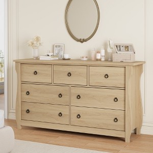 Garvee 7 Dresser for Bedroom, 54" Wide Drawer Dresser with Storage Chest, Freestanding Wooden Closet Storage Chest for Bedroom - 1 of 4