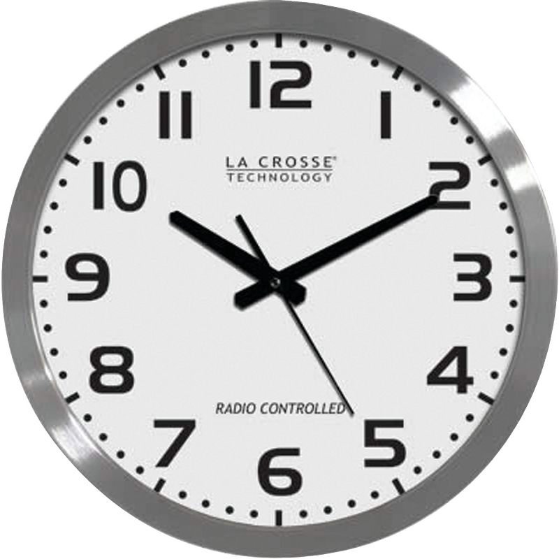 La Crosse Technology® 16" Brushed-Metal Atomic Wall Clock, 1 of 2