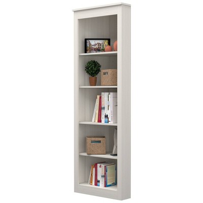 Sleek Washed Oak 5-Tier Corner Bookshelf for Modern Homes