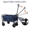 Racxily Collapsible Wagon Cart with Wheels Foldable, 3pcs plastic Liner bag /Cover, Lightweight Wagon, Grocery Cart, for Grocery Sports Garden - 2 of 4