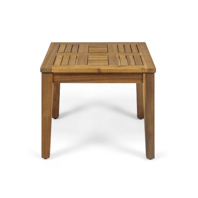 Outdoor Acacia Wood Side Table, 20 "W x 20 "D x 15.75 "H,Natural