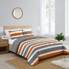 Sweet Jojo Designs Full/Queen Comforter Bedding Set Stripe Grey and Orange 3pc - image 2 of 4