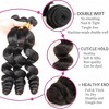 Jessie's Wig 14-30 Inch Grade S Loose Wave Human Hair Bundles 95g For Women Thin Hair Loose Wave #1b Natural Black 1Pcs/Pack - 4 of 4