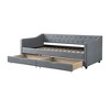 NicBex Twin Size Daybed with 2 Drawers,Upholstered Tufted Button Sofa Bed for Bedroom,Living Room,Apartment,Gray - 4 of 4