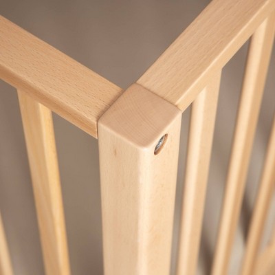 Natural Beechwood 3-in-1 Convertible Crib with Adjustable Height