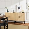 Best Choice Products 2-Door Slatted   Storage Cabinet, Accent Furniture w/ Non-Scratch Foot Pads - 2 of 4