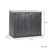 Toomax Stora Way All-Weather Outdoor XL Horizontal 5' x 3' Storage Shed Cabinet for Trash Can, Garden Tools, & Yard Equipment, Taupe Gray/Anthracite - 2 of 4