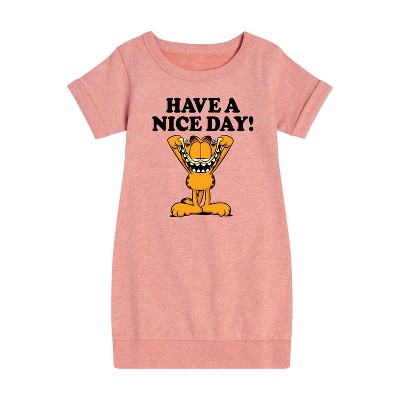 - Garfield - Have A Nice Day Graphic Short Sleeve Fleece Dress
