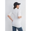 Hello Miz Women's Ribbed Mock Neck Elbow Sleeve Maternity Top - 3 of 4