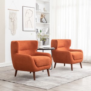 DYHOME Tufted Accent Chair, Wingback Upholstered Armchair for Living Room, Bedroom, Set of 2 - 1 of 4