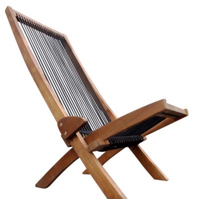 DSVIMOY Folding Roping Wood Chair, Outdoor Chairs for Garden, Poolsides, Natural, 19.7"*34.7"*19.6"