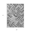 Gray Silver And Ivory Geometric Washable Indoor Outdoor Area Rug - 3 of 4