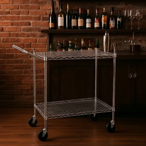 GustoWave Commercial Grade Rolling Service Cart for Kitchen, Office, Bar Use - 1 of 4