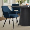 5-Piece Modern Dining Set ,46" Wood  Round Dining Table & Armrerst Dining Chairs with Comfy Paded for Dining Room-Tanpinhause - 4 of 4