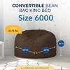 Ultimate Sack 6 Foot Memory Foam Filled Machine Washable Fur Covered Bean Bag Chair with Zipper, Double Stitching, and Durable Inner Liner, Brown - 3 of 4