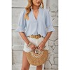 Womens Tops, Summer Casual Short Sleeve V Neck Solid Flowy Top Loose Tunic Blouses Shirts - 2 of 4