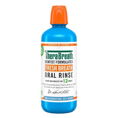 Therabreath Fresh Breath Mouthwash Icy Mint - 33.8 Fl Oz : Target