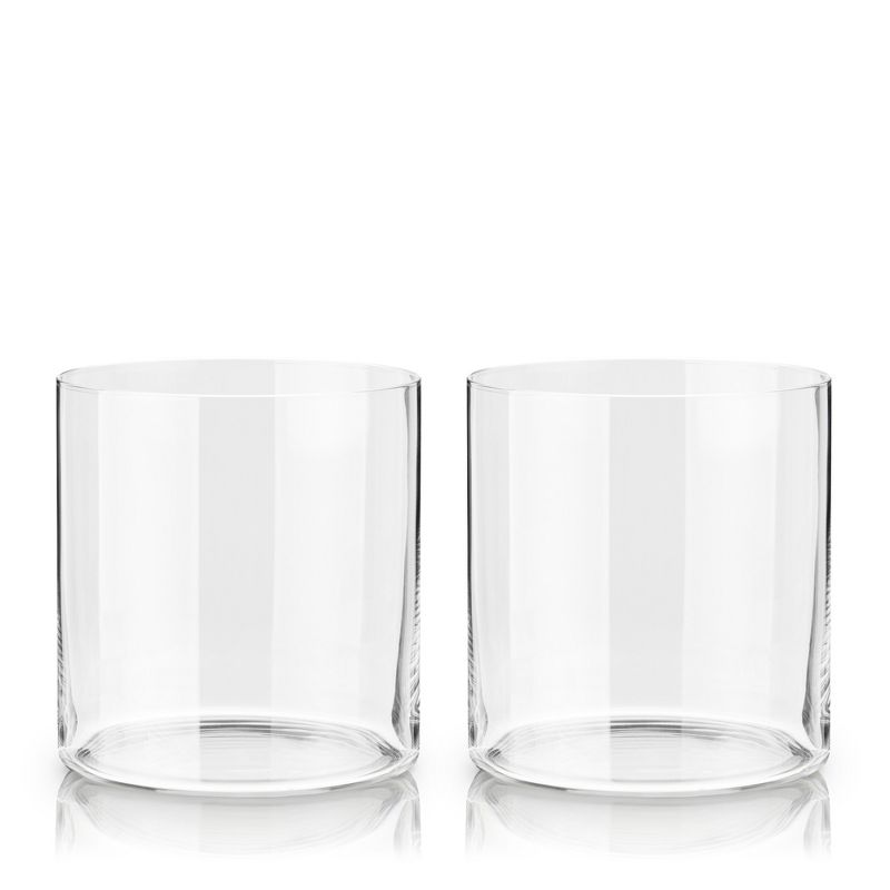 Viski Element Tumblers, Modern Minimalist Old Fashioned Cocktail Glasses, Ultra Fine Lead-Free Crystal 13.5 Oz Set of 2, Clear, 5 of 7