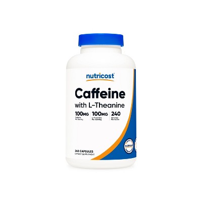 Nutricost Caffeine + Theanine Capsules (100/100 MG) (240 Capsules)
