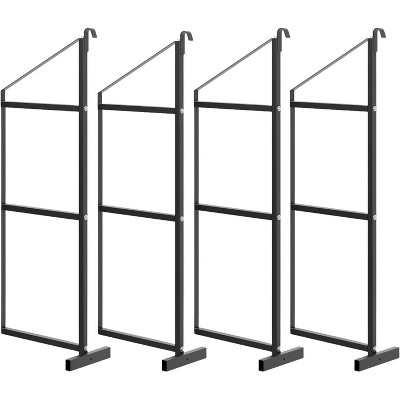 Shipping Container Shelving Brackets 4PCS, 3-Tier 22''D x 60''H Steel Shelf Support for Cargo Storage, Easy to Hang & Remove for Containers