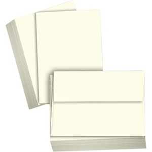Hamilco Card Stock Blank Note Cards with Envelopes Flat 5" x 7" Cream Cardstock Paper 100lb Cover - 100 Pack - 1 of 4