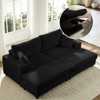 Mjkone Corduroy 2-Seater Chaise Lounge With Storage Ottoman& Armrest,Upholstered Loveseat Sleeper Reclining Sofa Bed Indoor - 2 of 4