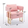 NicBex Set of 2 Accent Chair,Velvet Upholstered Armchair with High-Rebound Cushion,Metal Legs,Single Sofa Chair for Reception Room,Living Room - 3 of 4