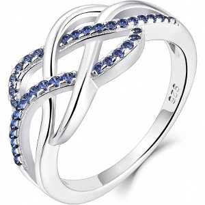 Ring Silver Twisted Birthstone Infinity for Women - Size 5 Fashionable and Exquisite - 1 of 4