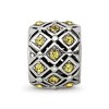 Black Bow Jewelry Sterling Silver with Yellow Crystals November Lattice Bead Charm - 3 of 4