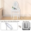 Farmhouse Vanity Desk with Mirror & Lights, Modern Vanity Table with Cushioned Stool and 3 Storage Drawers, Girls Women Bedroom Makeup Dressing Table - 2 of 4