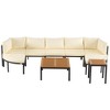 Outdoor Modular Sectional Sofa Set with Coffee Table, Ottoman, Cushions - 2 of 4