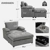 Modern Chenille Accent Chair with Ottoman and Storage Armrest, Oversized Comfy Lounge Chair for Living Room, Apartment, or Bedroom–The Pop Home - 4 of 4