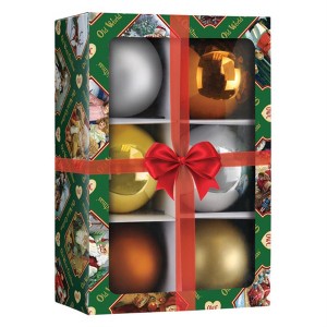 Old World Christmas Hanging Mouth-Blown Glass Ball Ornament Set for Trees, Metallics, 3.5" (6 Count) - 1 of 2