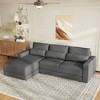 NicBex L-shaped Modular Sectional Sofa with Removable Back Cushions and 3 Pillows for Living Room,Apartment,Office,Gray - 2 of 4