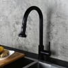 Yukimo Commercial 3-Function Pull Down Spray Kitchen Sink Faucet with Deck Plate, Matte Black Brass, 360-Degree Swivel Sprayhead - 2 of 4