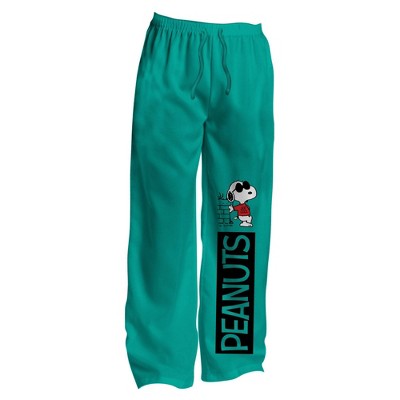 Men's Peanuts Fleece Pajama Pants - Teal Blue